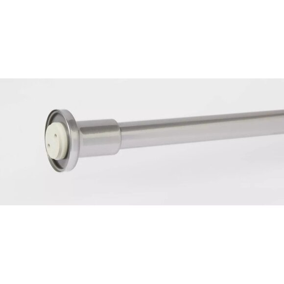 Dual Mount Chrome Finish Cast Finial End Shower Curtain Rod 46" to 72" Lengths - Picture 2 of 7